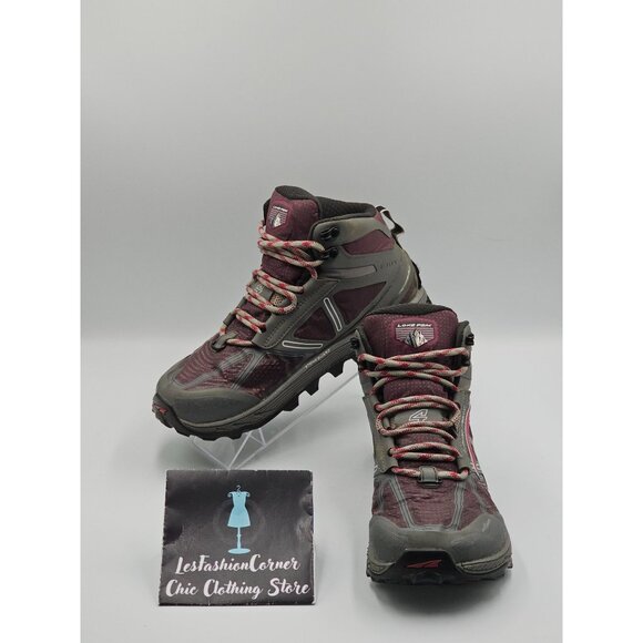 ALTRA Wo's Gray Purple Lone Peak 4 Mid  Waterproof Trail Running Shoe Sz 8 2740 - Picture 1 of 16
